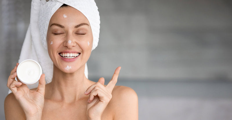 Smiling model with RemeVerse lotion